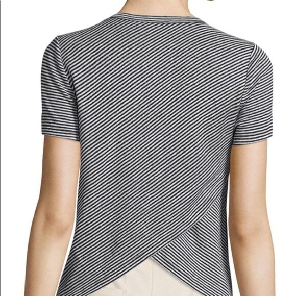 A.L.C. Striped Tesi Split-Back Linen Tee - Picture 1 of 6